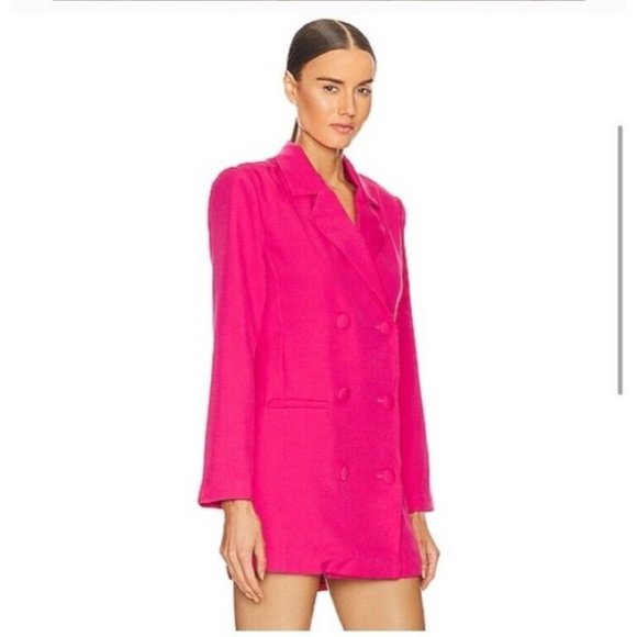 Steve Madden Reagan Dress Hot Pink Jacket Buttons - Picture 2 of 4